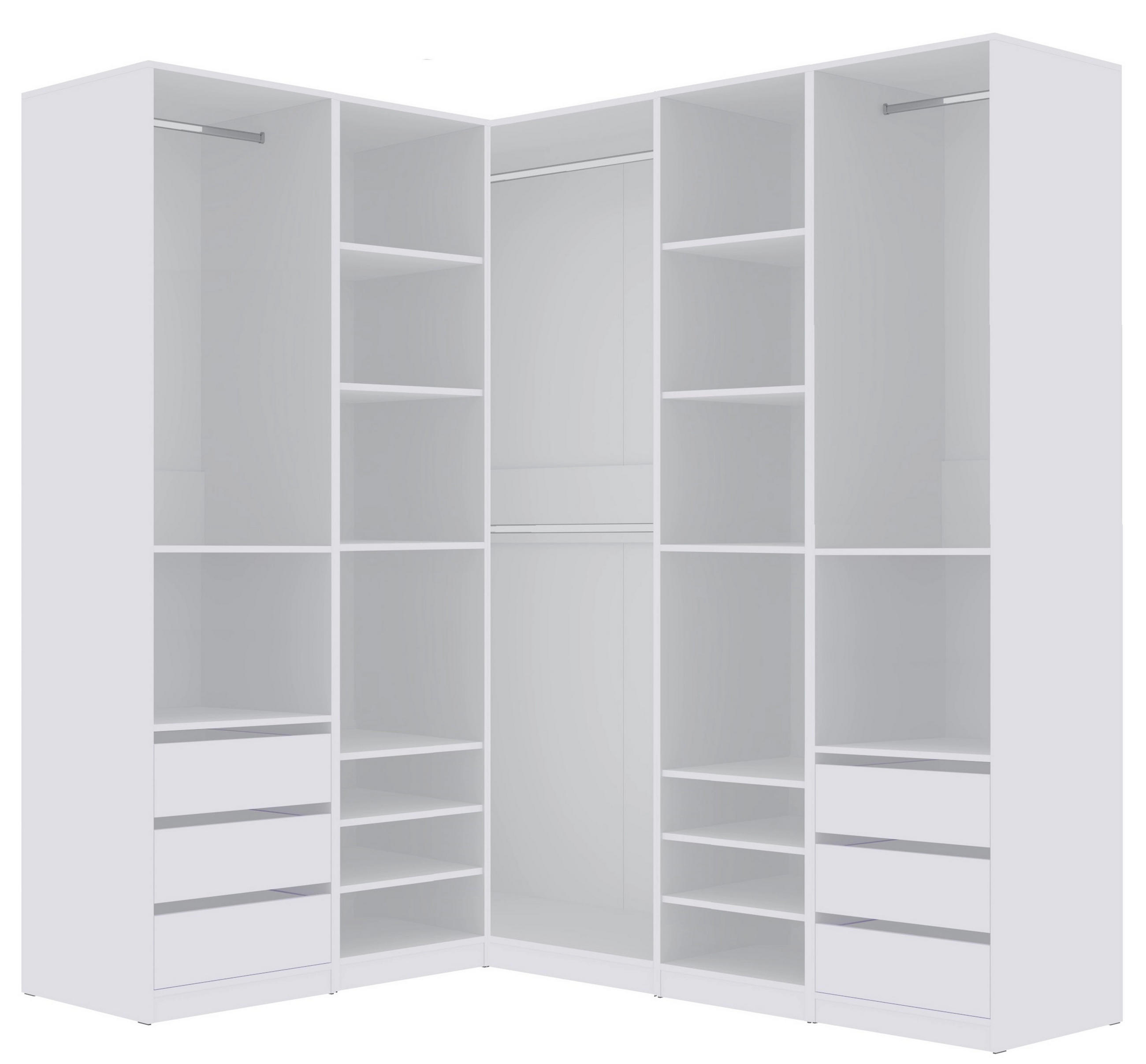 OFFENER-GARDEROBENSCHRANK TRES U/B Weiß 320/206/51 cm - Weiß, Holzwerkstoff (320/206/51cm) - Marmex Möbel
