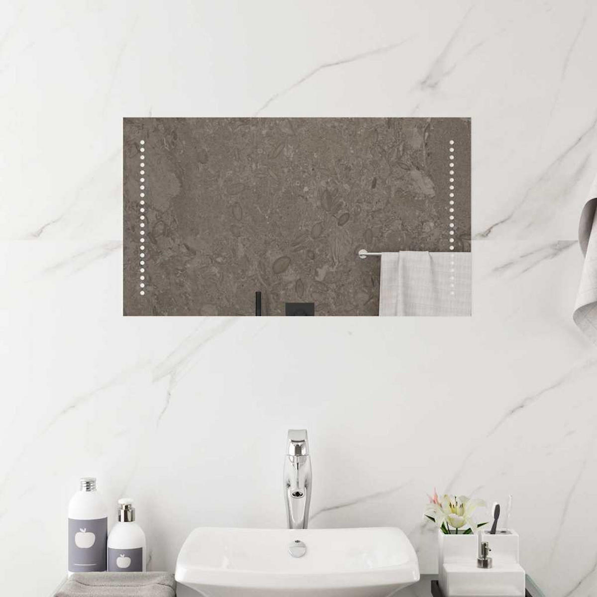 LED-BADSPIEGEL 70x40 cm - Transparent, Glas (40/40/70cm) - furnicato