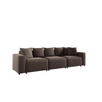 SOFA Megan 3-sitzer In Salvador - Braun, Holzwerkstoff/Textil (327/75/98cm) - Fun Möbel