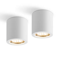 DECKENSTRAHLER Flammalda 7/7/7.5 cm (4er-Set) - Weiß, Metall (7.5/7/7cm) - ZMH