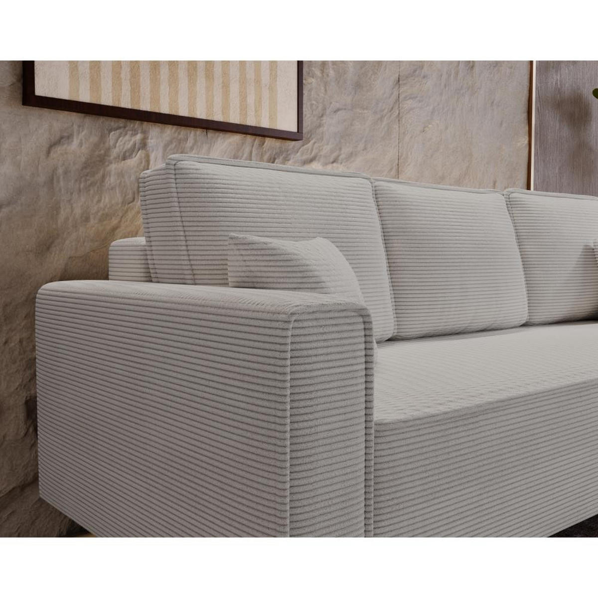 3-SITZER SOFA Monte mit Schlaffunktion cappuccino - Cappuccino, Textil (225/73/95cm) - Beautysofa