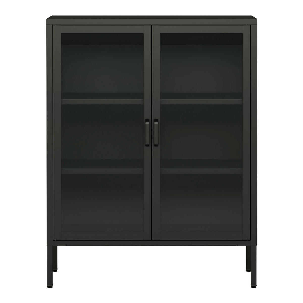 VITRINE Fauske - Schwarz, Metall (80/101.5/40cm) - [en.casa]