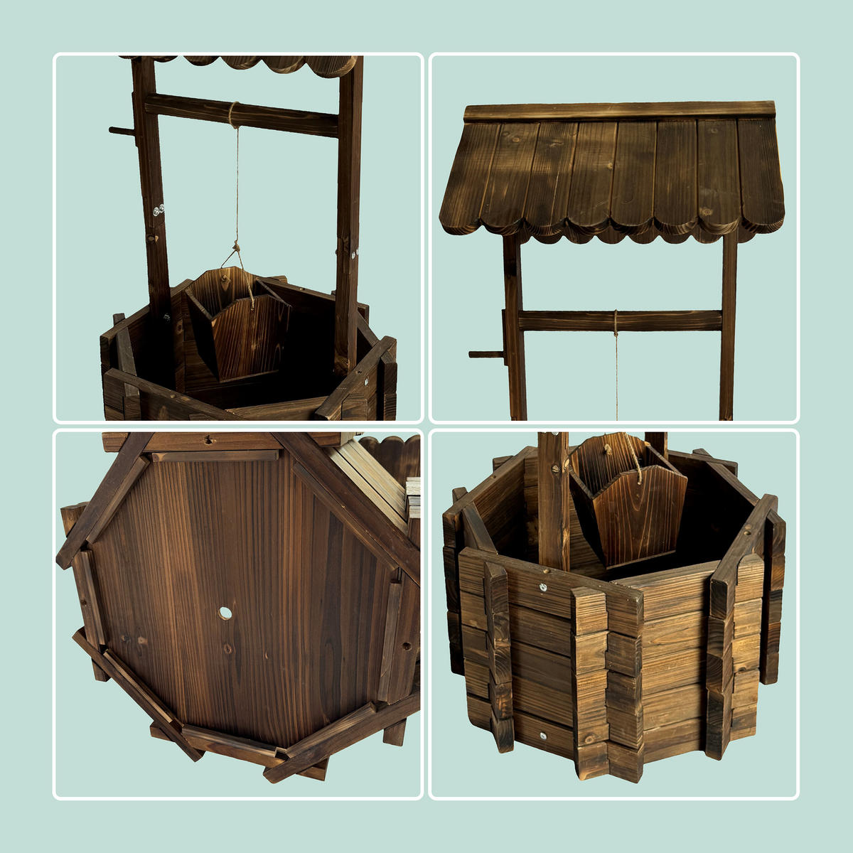 OZDOBNÝ prameň - tmavohnedá, drevo/textil (56/56/114cm) - Relaxdays