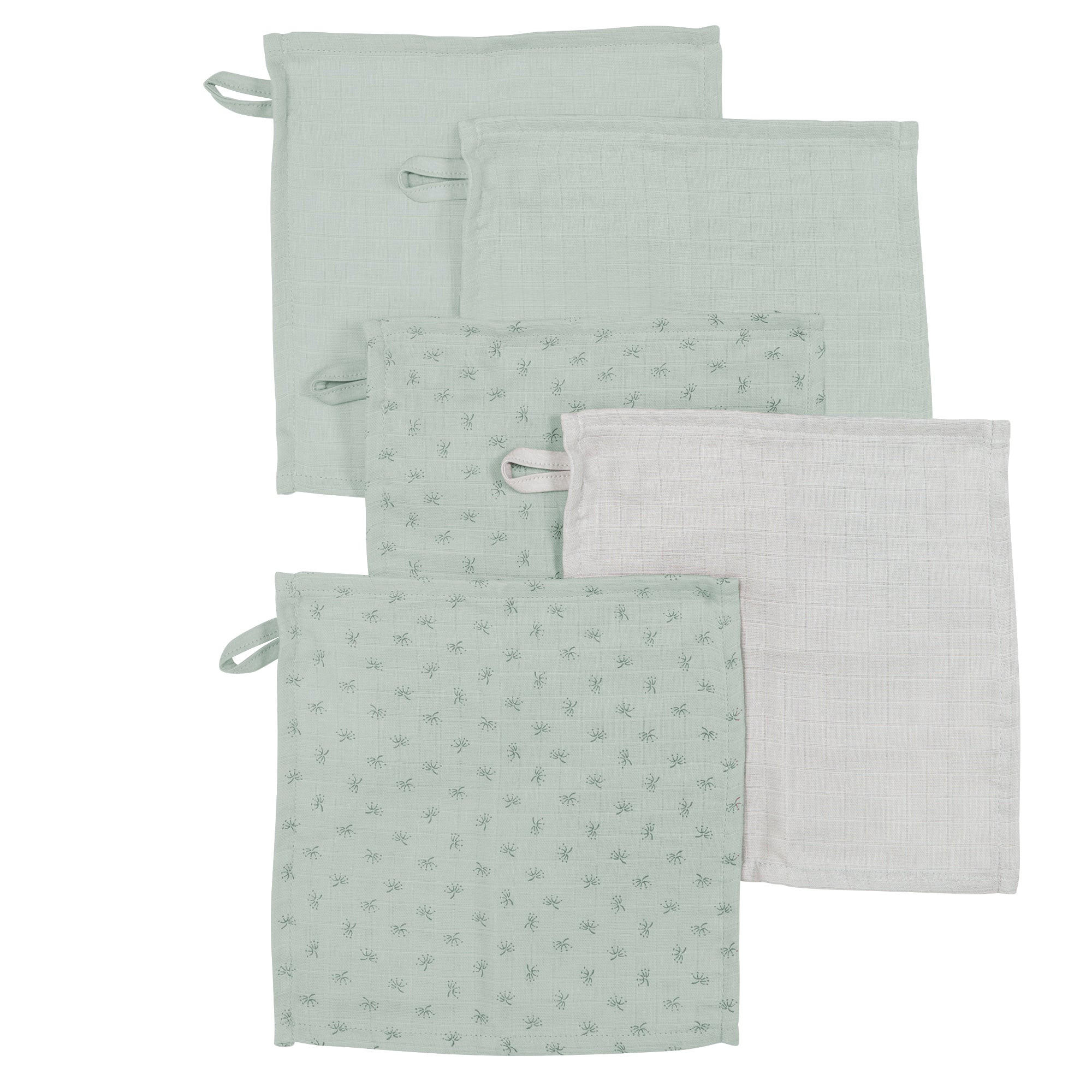 WASCHLAPPEN 5er-Set grün - Grün, Textil (25/25cm) - Roba