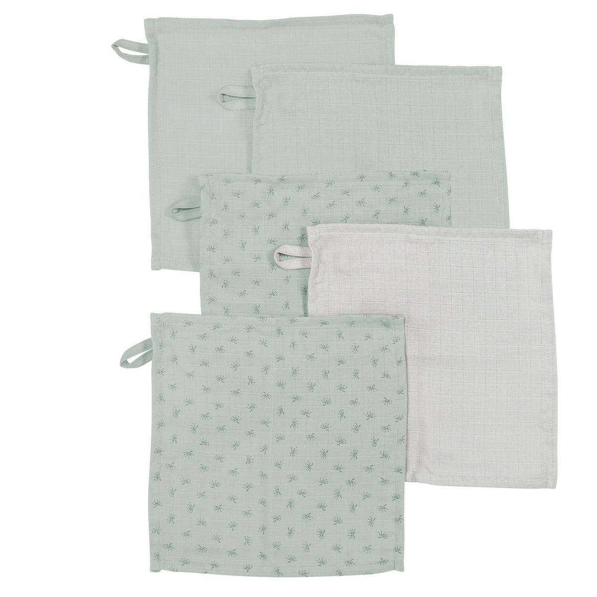 WASCHLAPPEN 5er-Set grün - Grün, Textil (25/25cm) - Roba