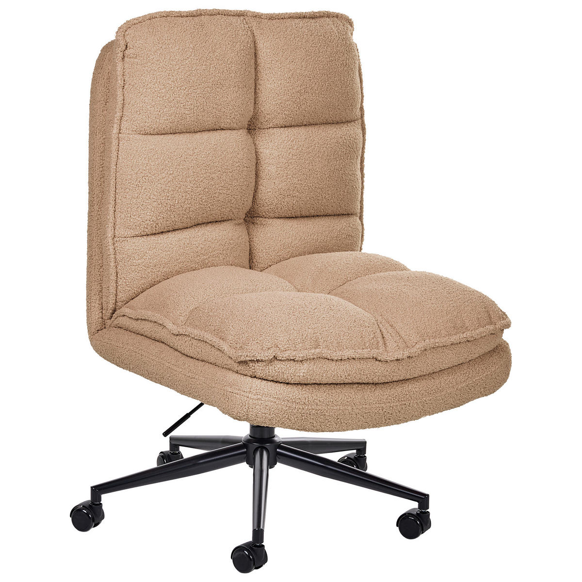 BÜROSTUHL Bouclé Sandbeige Addison - Sandfarben, Textil (56/98/64cm) - Beliani
