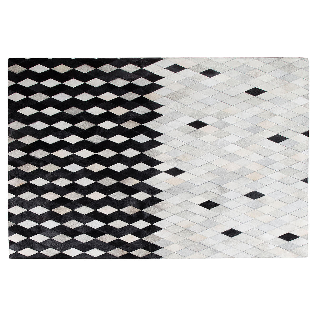 KURZFLOR-TEPPICH Maldan 200/140 cm - Schwarz, Fell (140/200cm) - Beliani