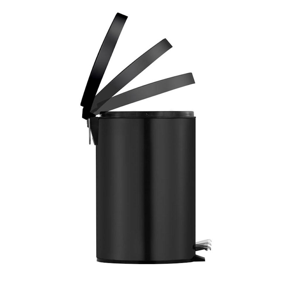 MÜLLEIMER Runder TretMit Herausnehmbaren Kunststoff Inneneimer 3 Liter 27 x 19,5 x 17 cm Schwarz - Schwarz, Metall (19.5/27/17cm) - PROREGAL