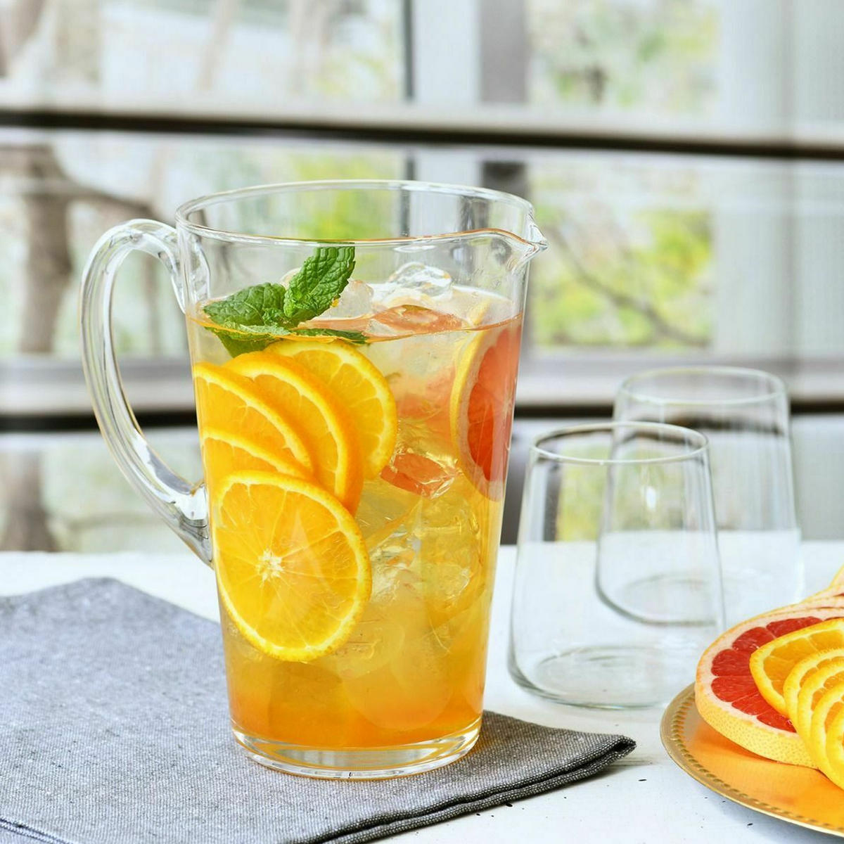 WASSERKRUG, 1 Stk., 1000 ml, Handgemacht - Transparent, Glas (1L) - Krosno Glass