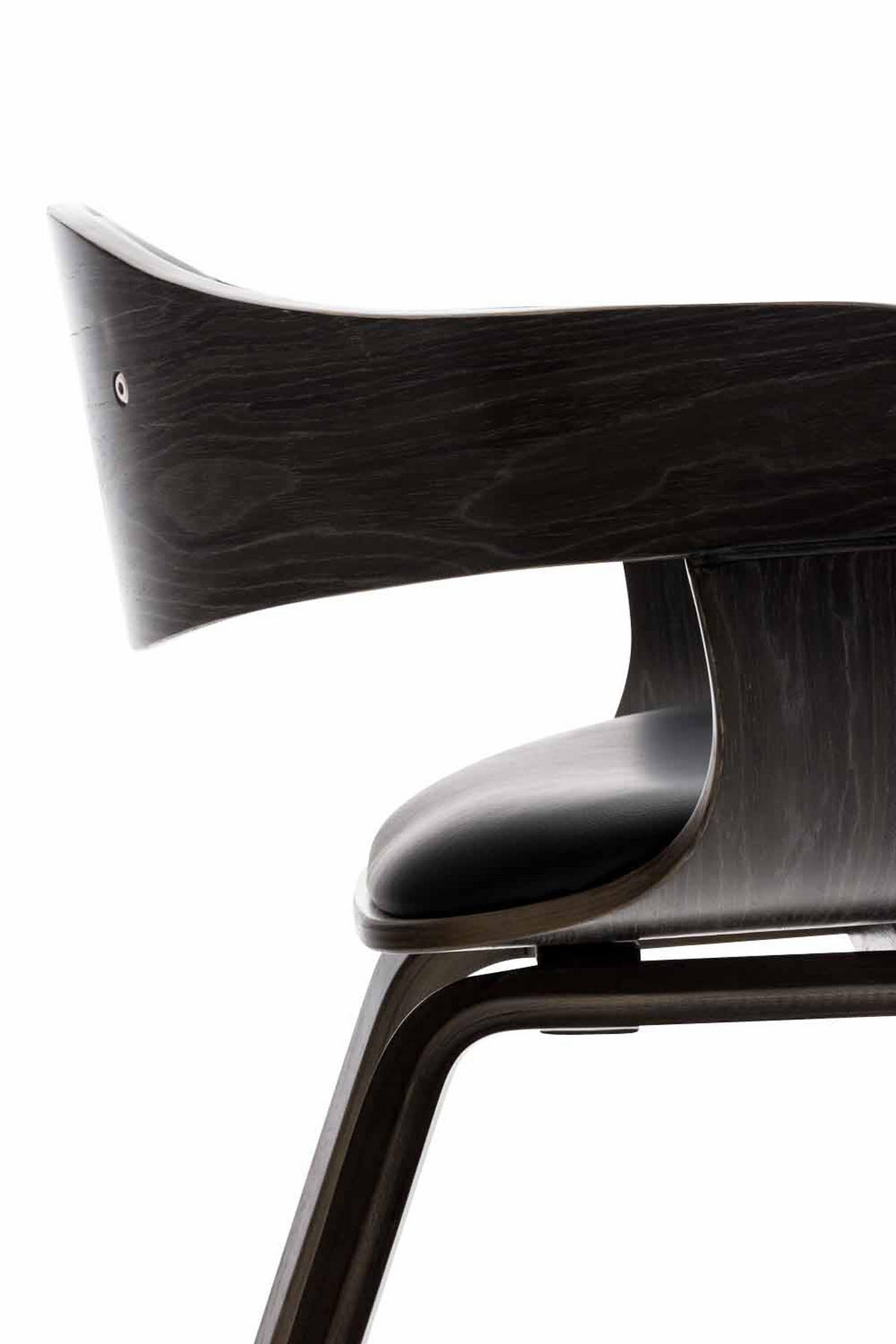 BESUCHERSTUHL LONDON Kunstleder 73x49x46 cm Schwarz/Grau Kunstleder - Grau, Leder/Holz (49/73/46cm) - DELUKE