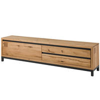 TV-BOARD Wildeiche 220x40x56 natur geölt VILLANDERS #154 - Naturfarben, Holz (220/56/40cm) - Massivmoebel24
