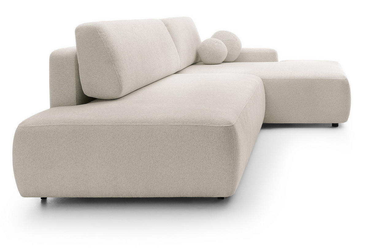 ECKSOFA 275 cm mit Schlaffunktion Orea O, Rechts, Beige - Beige, Holz (164/276cm) - Emporius