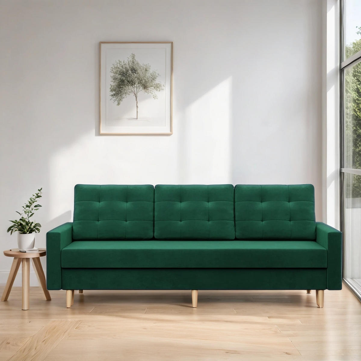SOFA Blank flaschengrün 212/92/92 - Grün, Textil (212/92/92cm) - SIMKAM Furniture