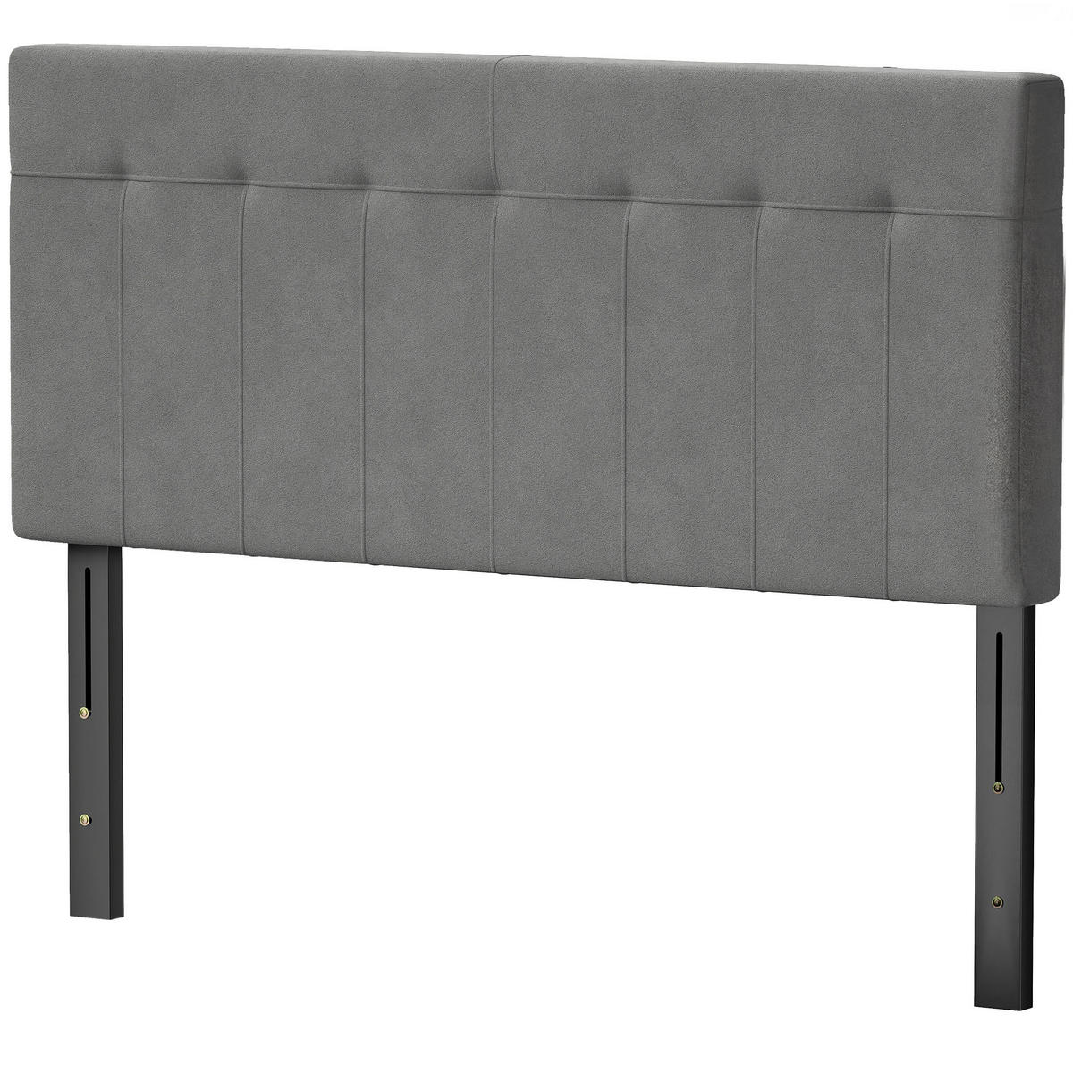 KOPFTEIL DE-10862 3-fach höhenverstellbar 106-126 cm Samtoptik Grau - Grau, Metall (10/126/140cm) - ComfortXL