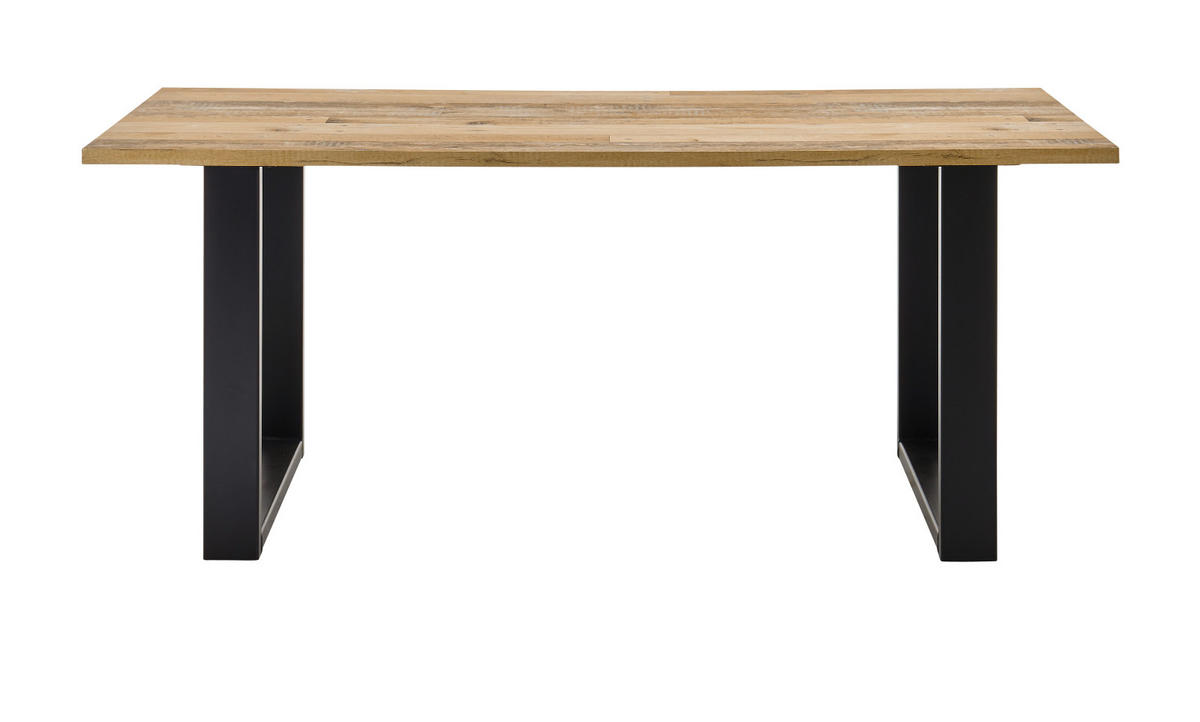 ESSTISCH Used Wood hell, anthrazit 180 cm, Küchentisch für 4-6 Personen - Anthrazit/Naturfarben, Holz/Metall (180/80/76cm) - Furn.Design
