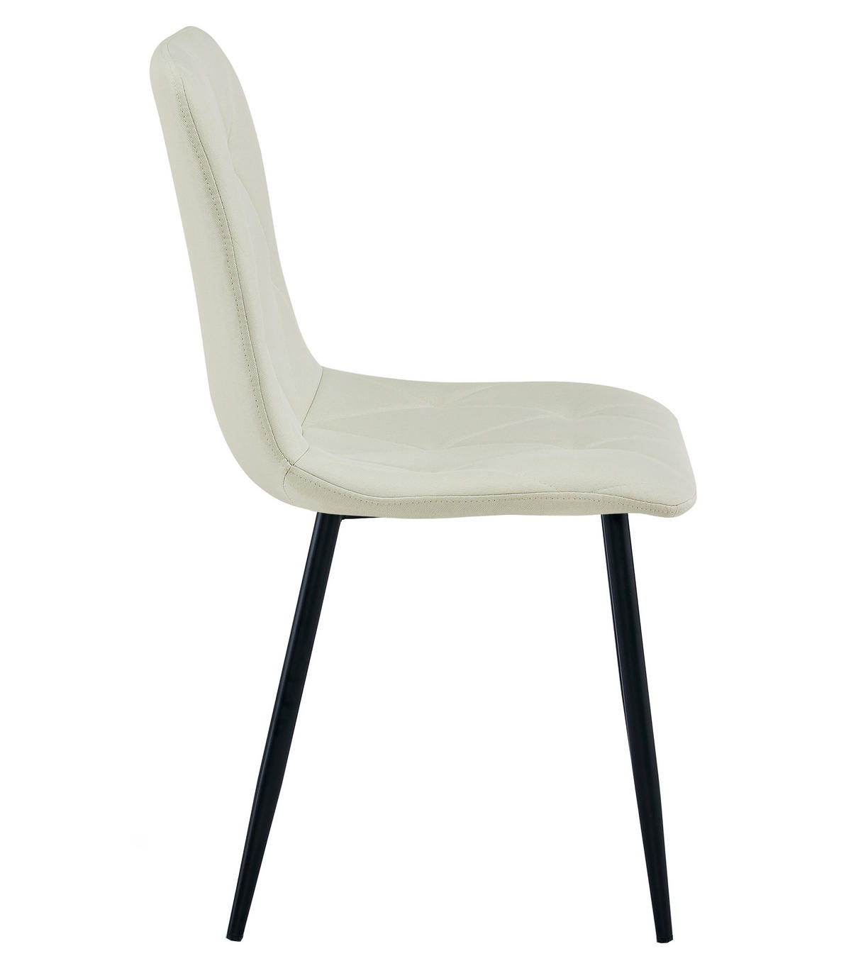 ESSZIMMERSTUHL 4-er Set TYRA beiger Sitz, schwarze Beine - Beige/Schwarz, Textil (44.5/87/54.5cm) - Valora