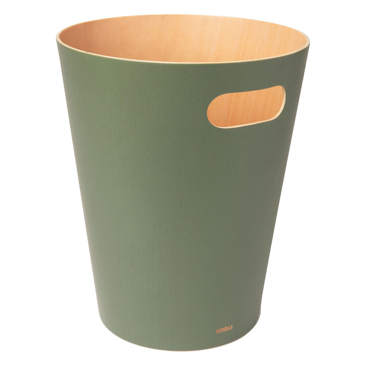 ABFALLEIMER Woodrow, Natur / Tannengrün - Grün, Kunststoff (22.99/27.94/22.99cm) - Umbra