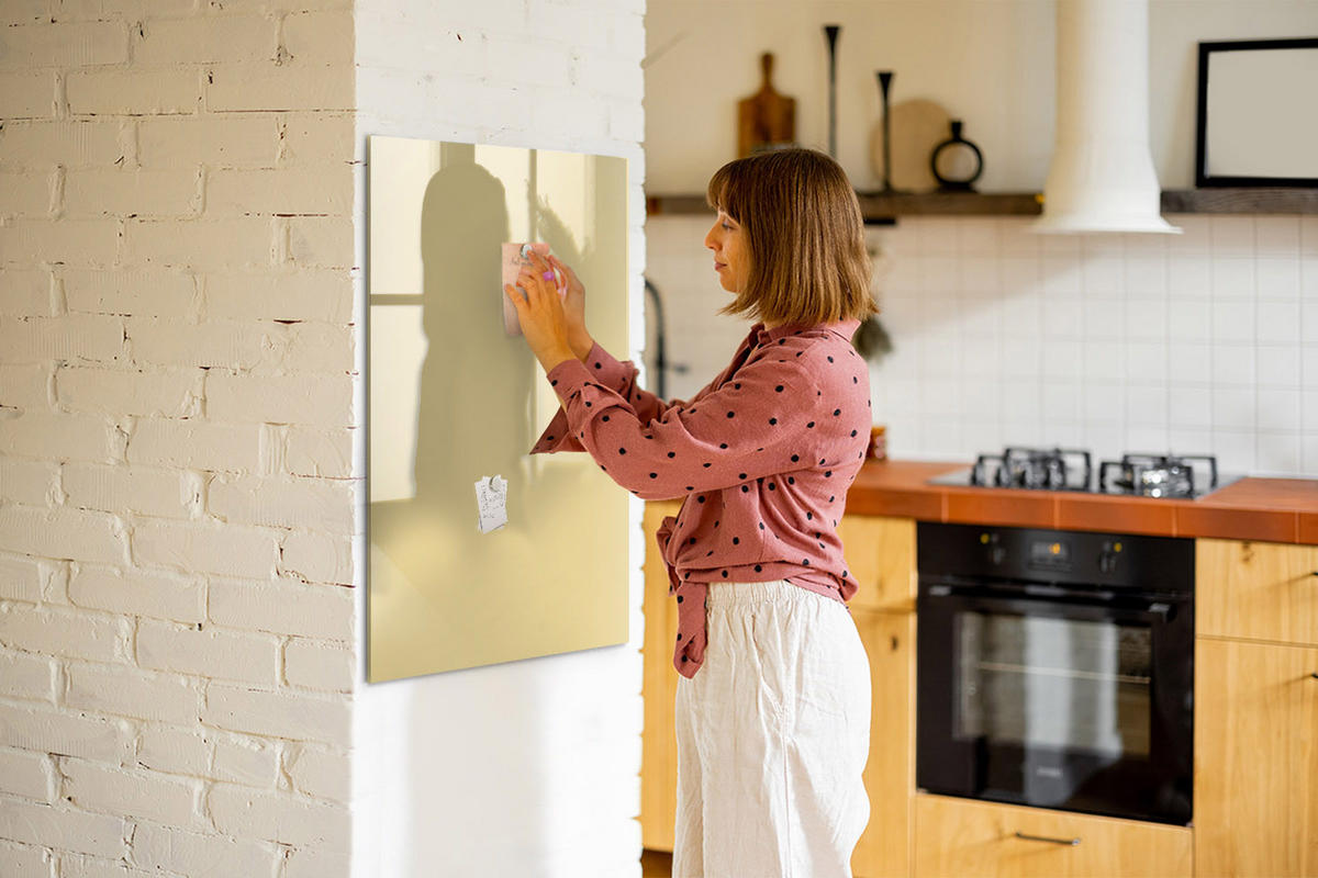MAGNETTAFEL 70x100 Creme schwarzer Marker - Creme, Glas (70/0.4/100cm) - TULUP