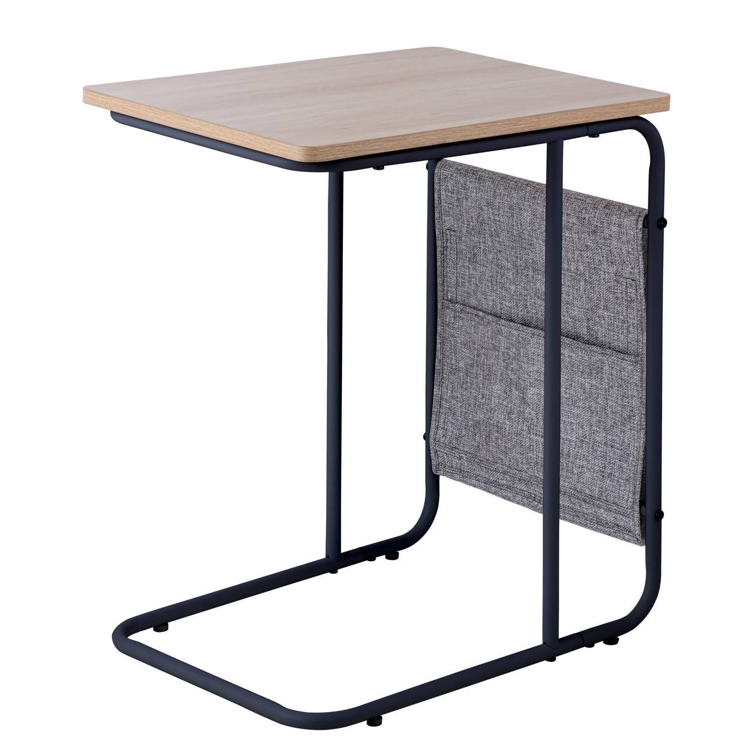 BEISTELLTISCH - Eiche Dekor / Schwarz - Eichefarben/Schwarz, Holzwerkstoff/Kunststoff (48/37/56cm) - home24