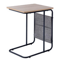 BEISTELLTISCH - Eiche Dekor / Schwarz - Eichefarben/Schwarz, Holzwerkstoff/Kunststoff (48/37/56cm) - home24