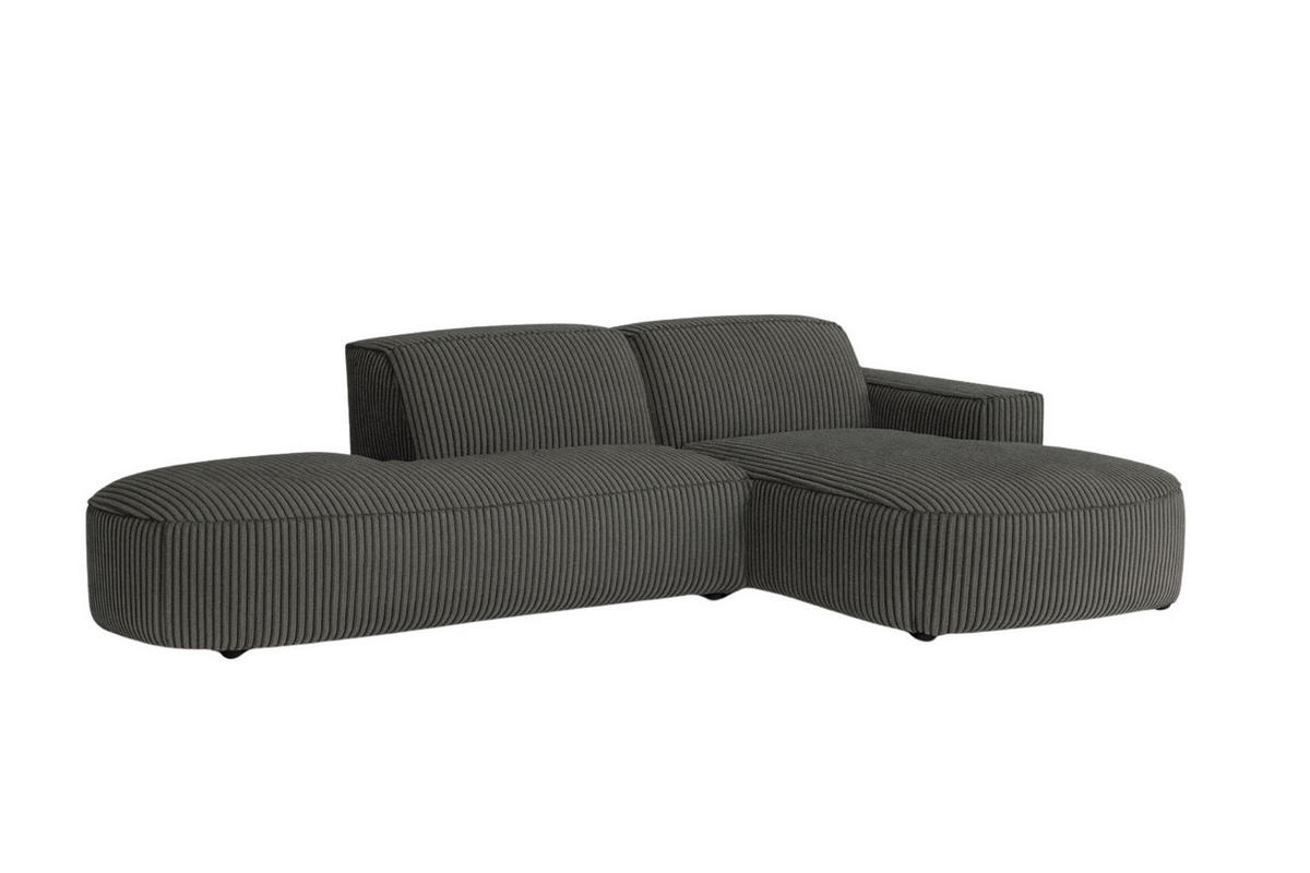 ECKSOFA Cursal Atelier, Stoff Poso, Grau, Rechts - Grau, Holz (284/166cm) - Kaiser Möbel