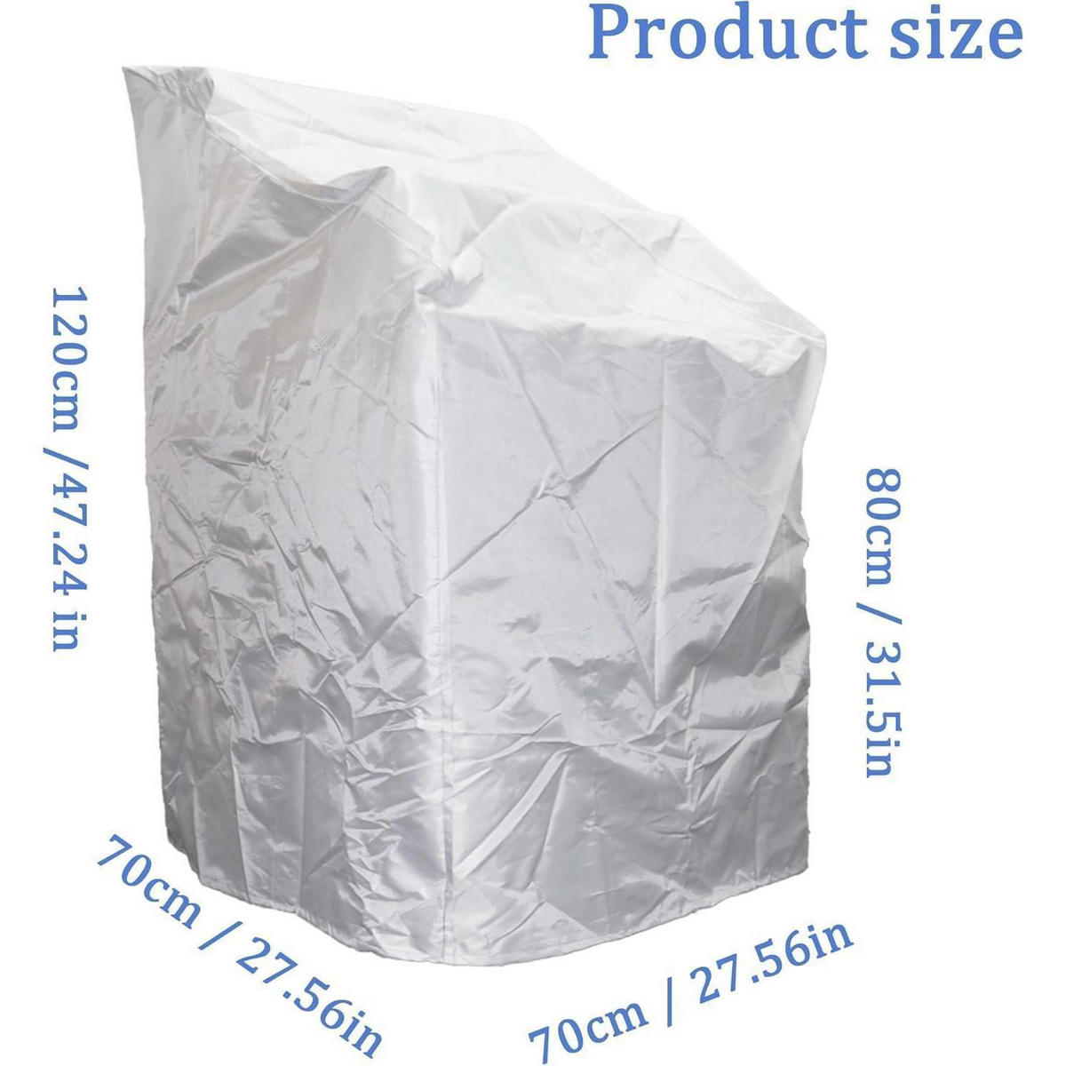 SCHUTZHÜLLE für Gartenstühle 70 x 70 x 80/120 cm Oxford Polyester UV-Beständig - Weiß, Textil (80/120/70cm)