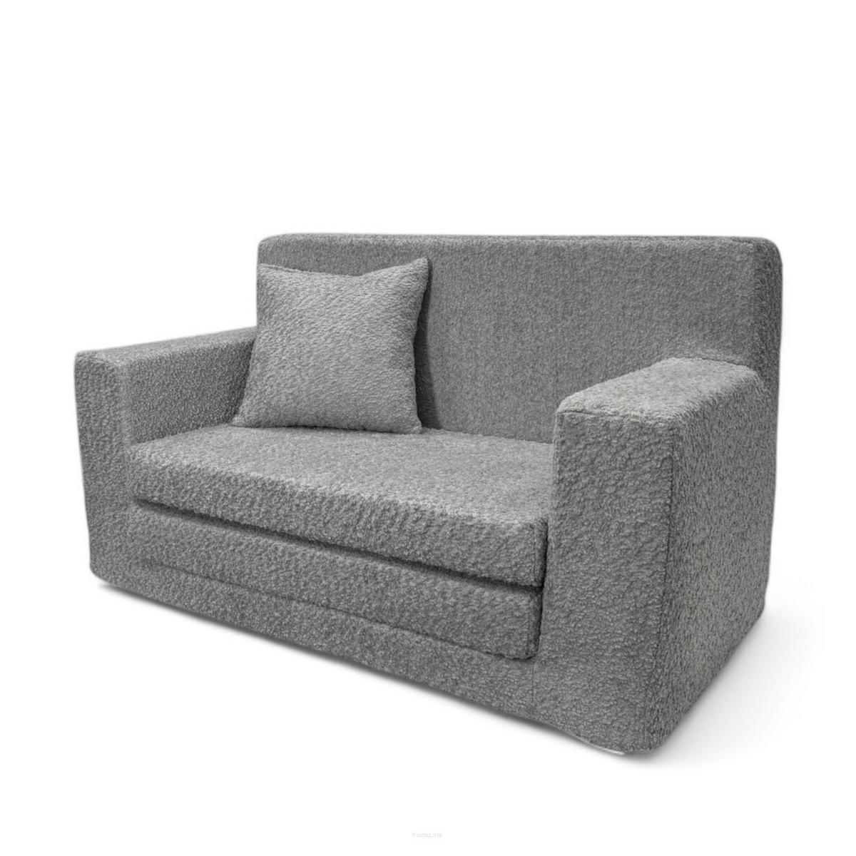 KINDERSOFA David – Stilvoller Komfort für das Kinderzimmer - In den Trendfarben - Grau, Textil (83/47/43cm) - Fortisline