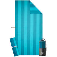 STRANDTUCH Thor 90/180 cm, Türkise Streifen - Türkis/Blau, Textil (90/180cm) - Blumtal