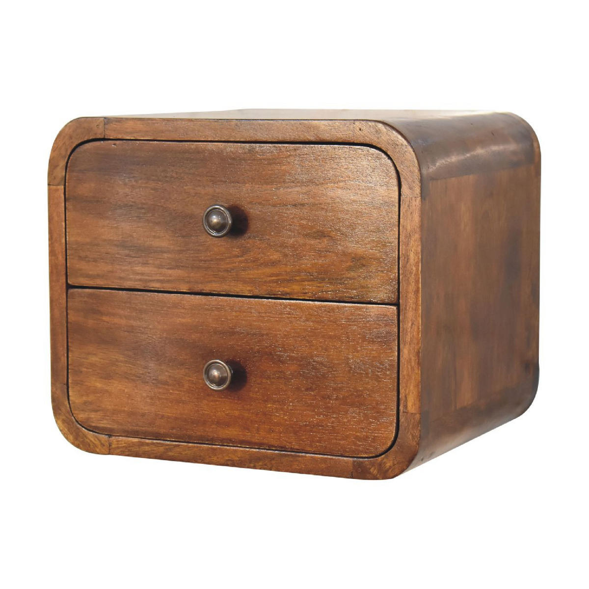 NACHTTISCH Mini Wandmontiert - Messingfarben/Braun, Holz/Metall (30/25/25cm) - Artisan Furniture
