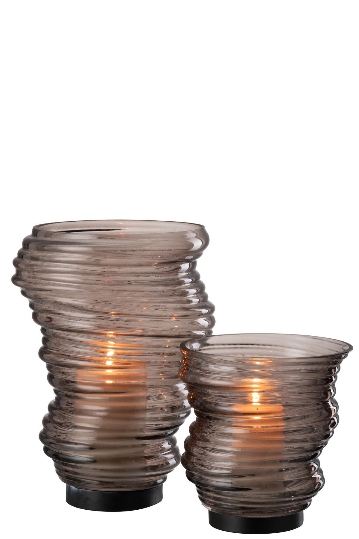 VASE TORNADO - Glas - Grau - S - Ø 16 cm - Grau, Glas (17cm) - J-Line