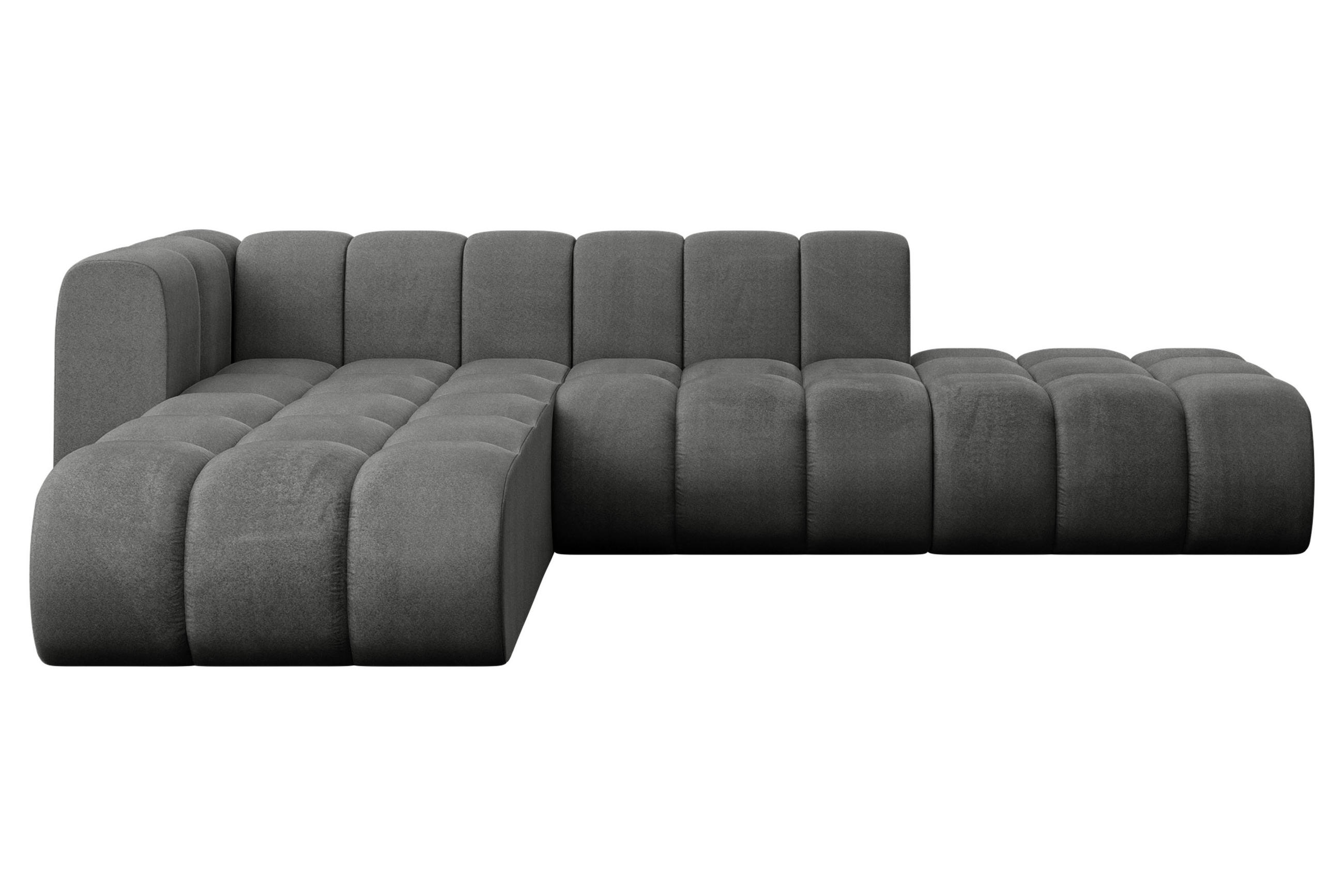 ECKSOFA modulares Sofa Zuvon-L1 - 296x177x70 cm Dunkelgrau - Dunkelgrau, Holzwerkstoff/Textil (296/177cm) - ALTDECOR