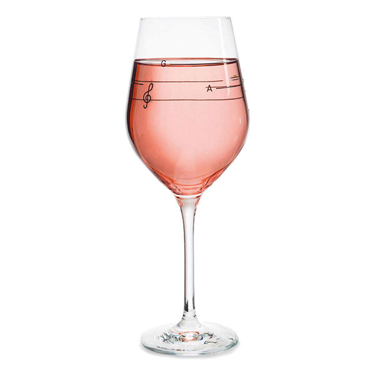 WEINGLAS Glass Of Music, mit Tonleiter Aufdruck, Glas, 540 ml - Multicolor, Glas (0.54L)
