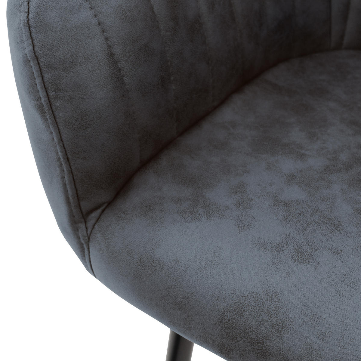 STUHL Kunstleder anthrazit 4er Set - Anthrazit, Metall (60/84/58cm) - ML-DESIGN