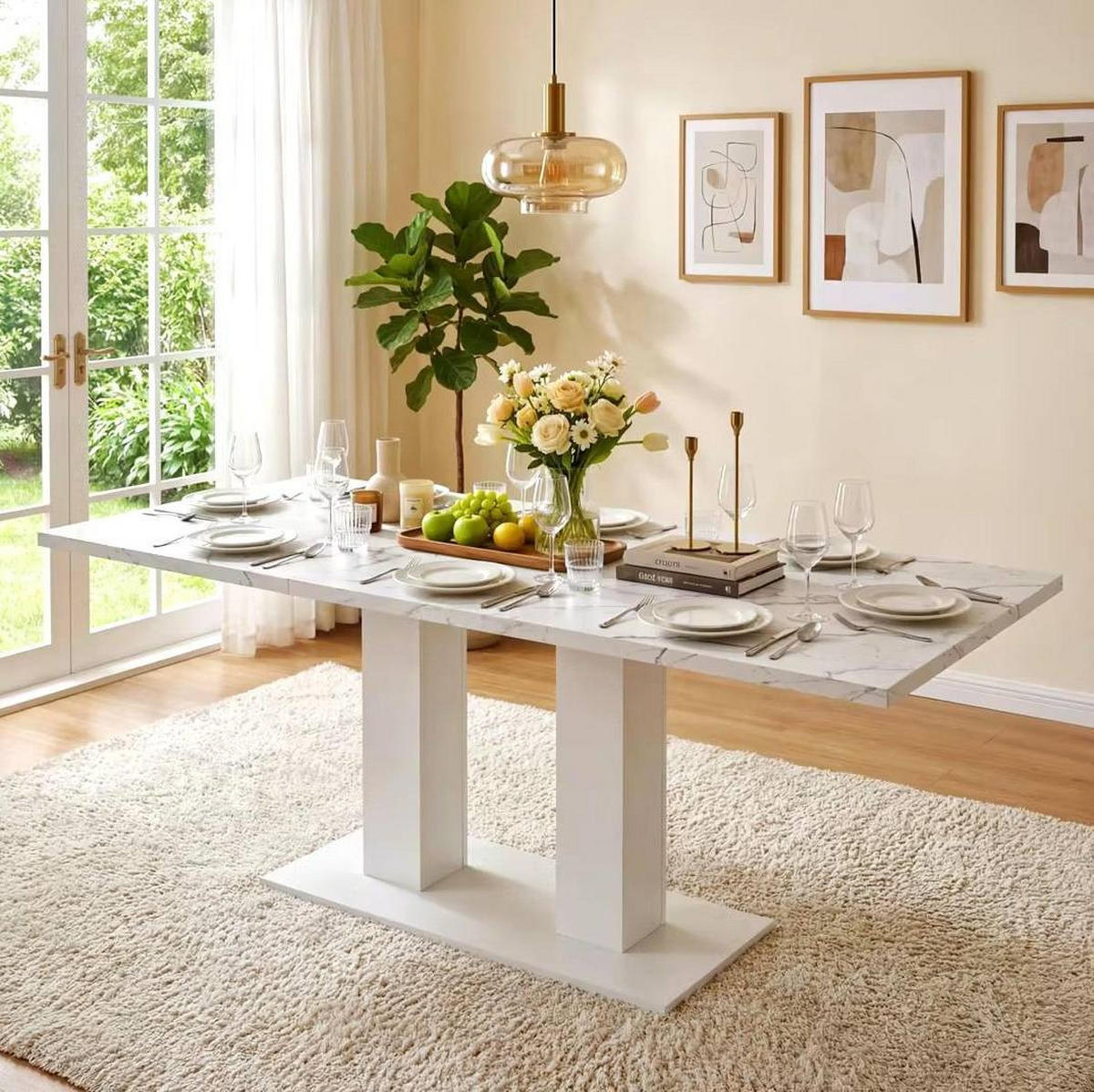 ESSTISCH 140/70 cm Weiß aus MDF mit Ausziehfunktion - Weiß, Holzwerkstoff (180/70/75cm) - OKMYHOME