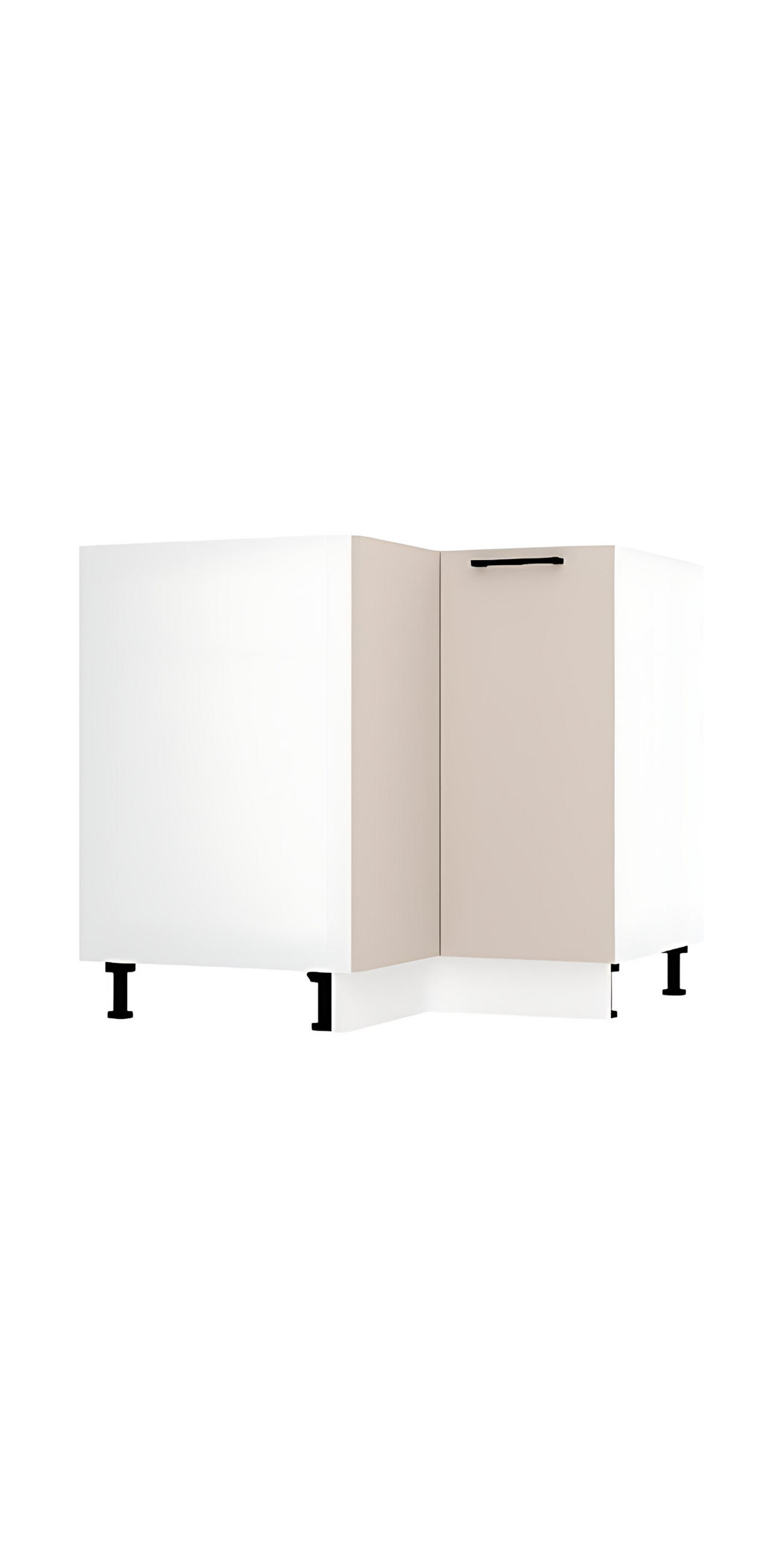 ECKUNTERSCHRANK DRP P/L - Morvex - Raumwunder für Ecken - Beige, Holz/Metall (86.4/82/86.4cm) - ROYAL24_MARKT