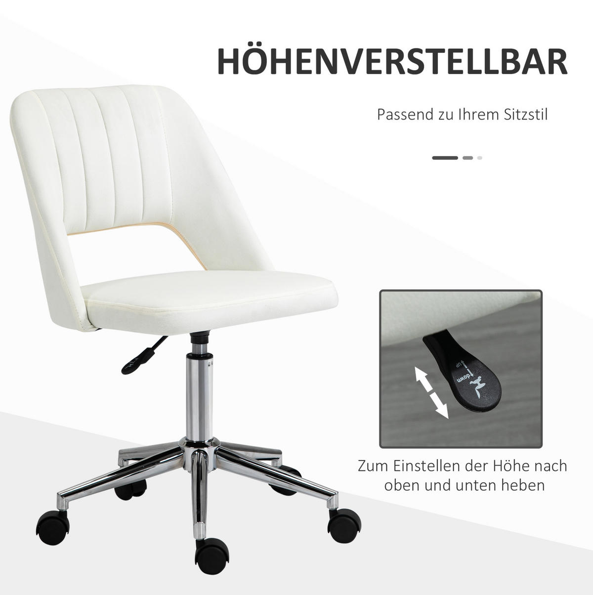 DREHSTUHL 49/60/79-91 cm Beige aus Polyester höhenverstellbar - Beige, Kunststoff (60/91/49cm) - OKWISH