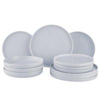 GESCHIRRSET 12-tlg. Casa Nova 4 Personen - Grau, Keramik (27/1.7/27cm) - Butlers