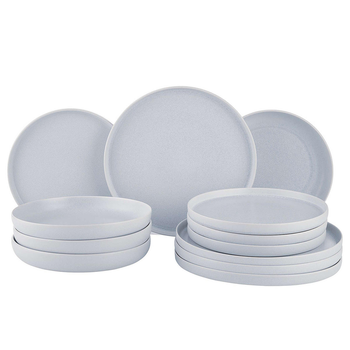 GESCHIRRSET 12-tlg. Casa Nova 4 Personen - Grau, Keramik (27/1.7/27cm) - Butlers