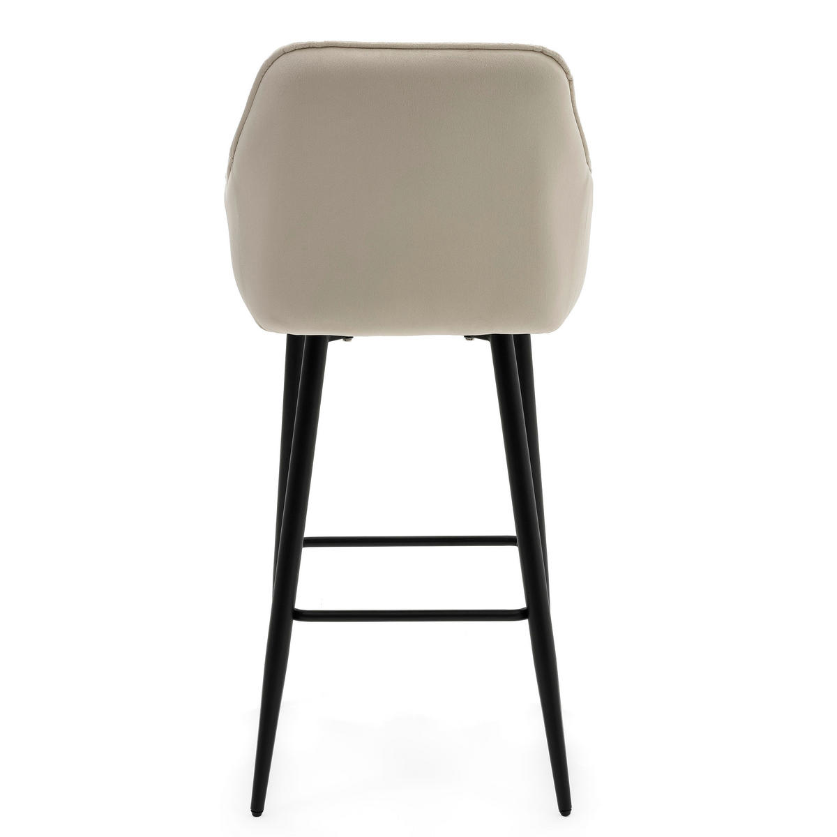 BARHOCKER SIENA gepolstert mit Steppung - beige - Samt Velours - Beige/Schwarz, Metall (53/107/52cm) - NEW HOME