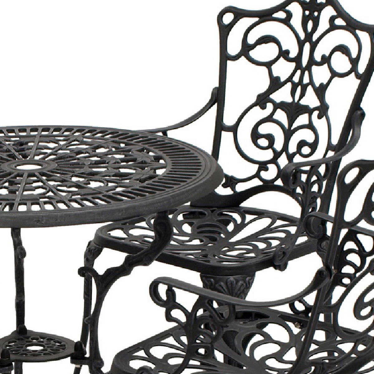 BISTROSET Boulder - Jugendstil - 5-teilig, Aluguss antik grau - Grau, Metall - TPFGarden