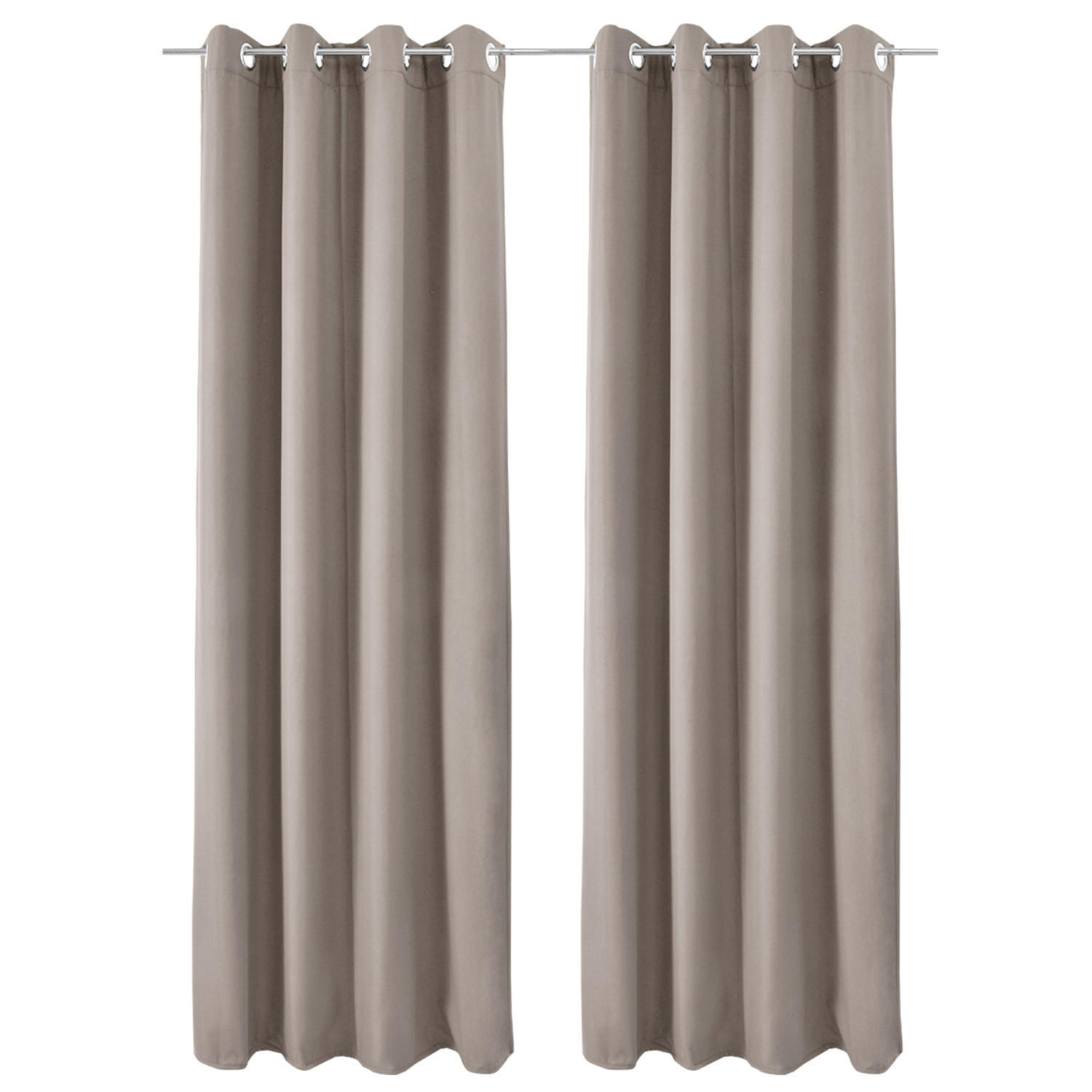 VORHANG Amelie TO mit Öse 140x245cm Sand (2tlg) - Sandfarben, Textil (140/245/1cm) - Beautissu 