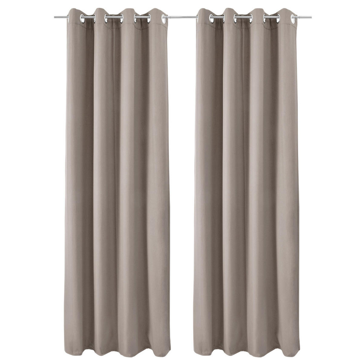 VORHANG Amelie TO mit Öse 140x245cm Sand (2tlg) - Sandfarben, Textil (140/245/1cm) - Beautissu 