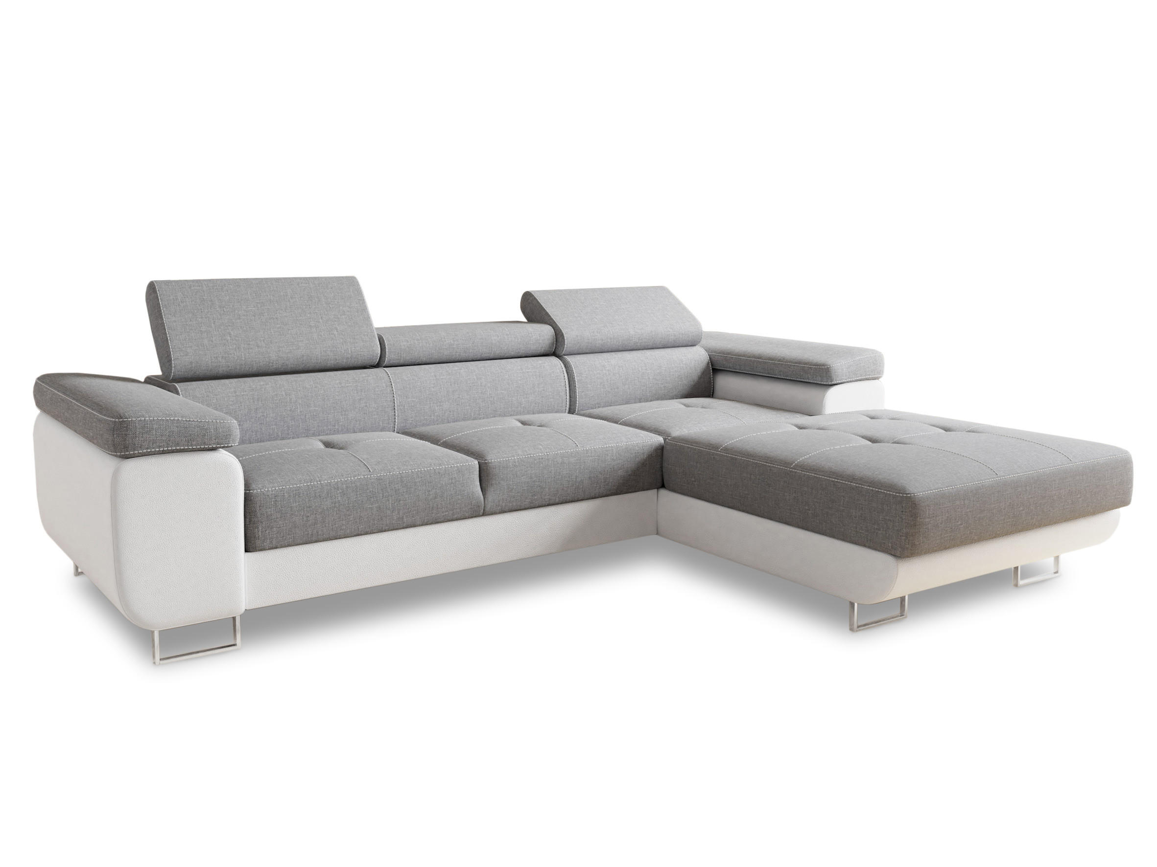 ECKSOFA Divo, Seite: Rechts - Weiß, Holz/Textil (282/204cm) - Sofnet