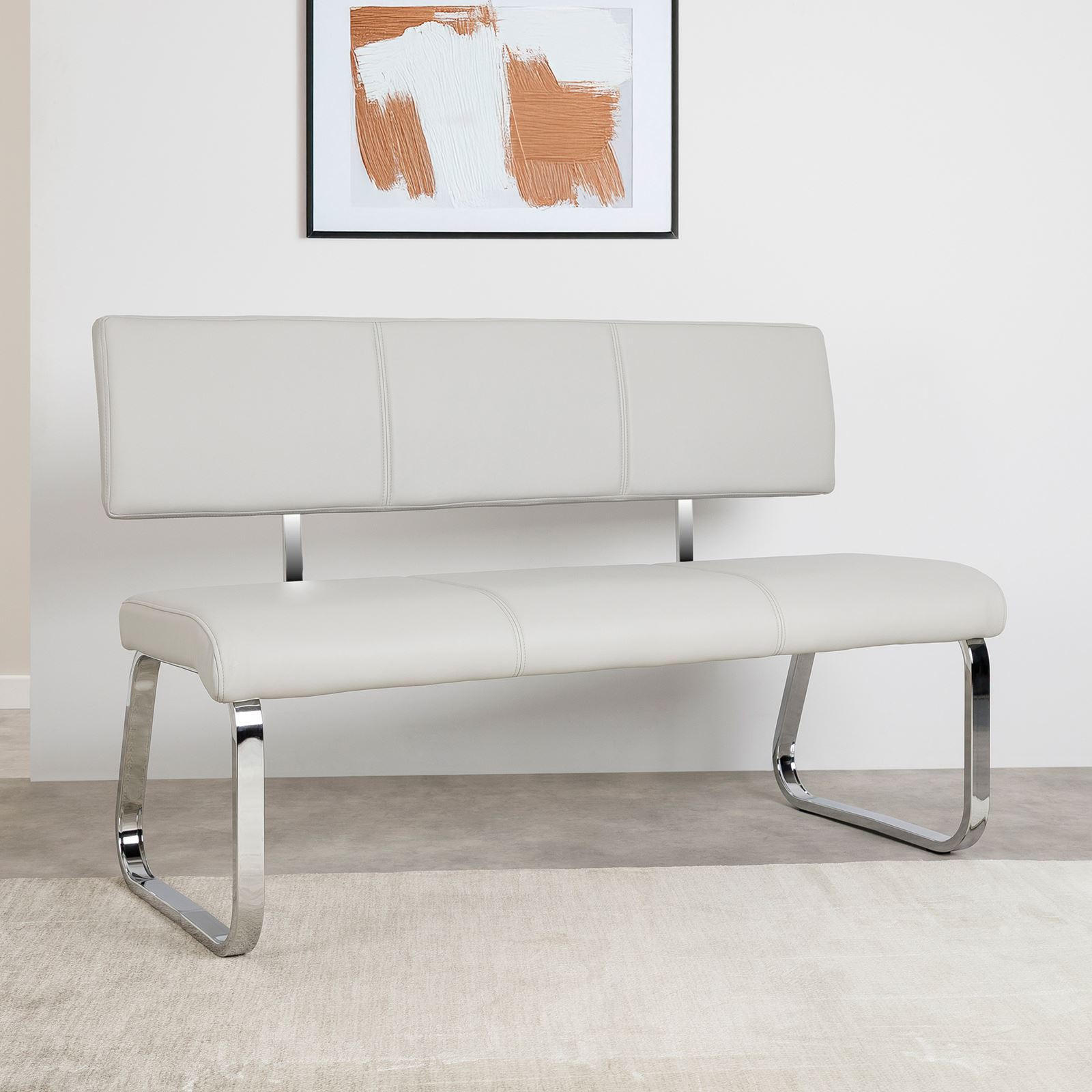 ESSZIMMERBANK VILAS - Hellgrau, Textil/Metall (136/89/59cm) - IDIMEX