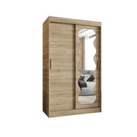 SCHWEBETÜRENSCHRANK 200/120/62 2-türig - Silberfarben/Sonoma Eiche, Holz (120/200/62cm) - MÖBEL KRYSPOL