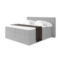 BOXSPRINGBETT mit Matratze H3/H4 - EVON KING - 140x200 cm Grau - Greige, Holzwerkstoff (140/200cm) - ALTDECOR