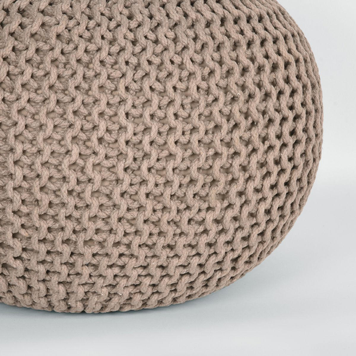 POOF Strick Beige 50/50/35 cm - Beige, Textil (50/35/50cm) - LABEL51
