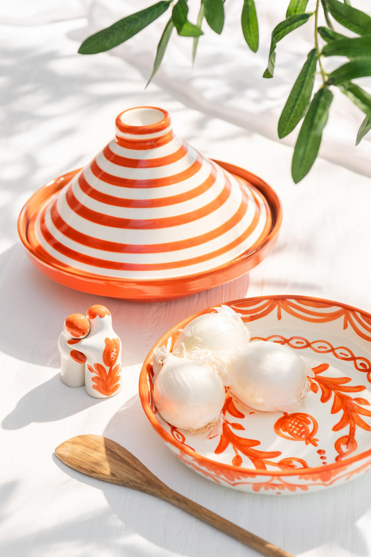 SERVIERSCHALE GRANADA PATTERN - Töpferei - Orange - Multicolor, Keramik (25/6/25cm) - J-Line