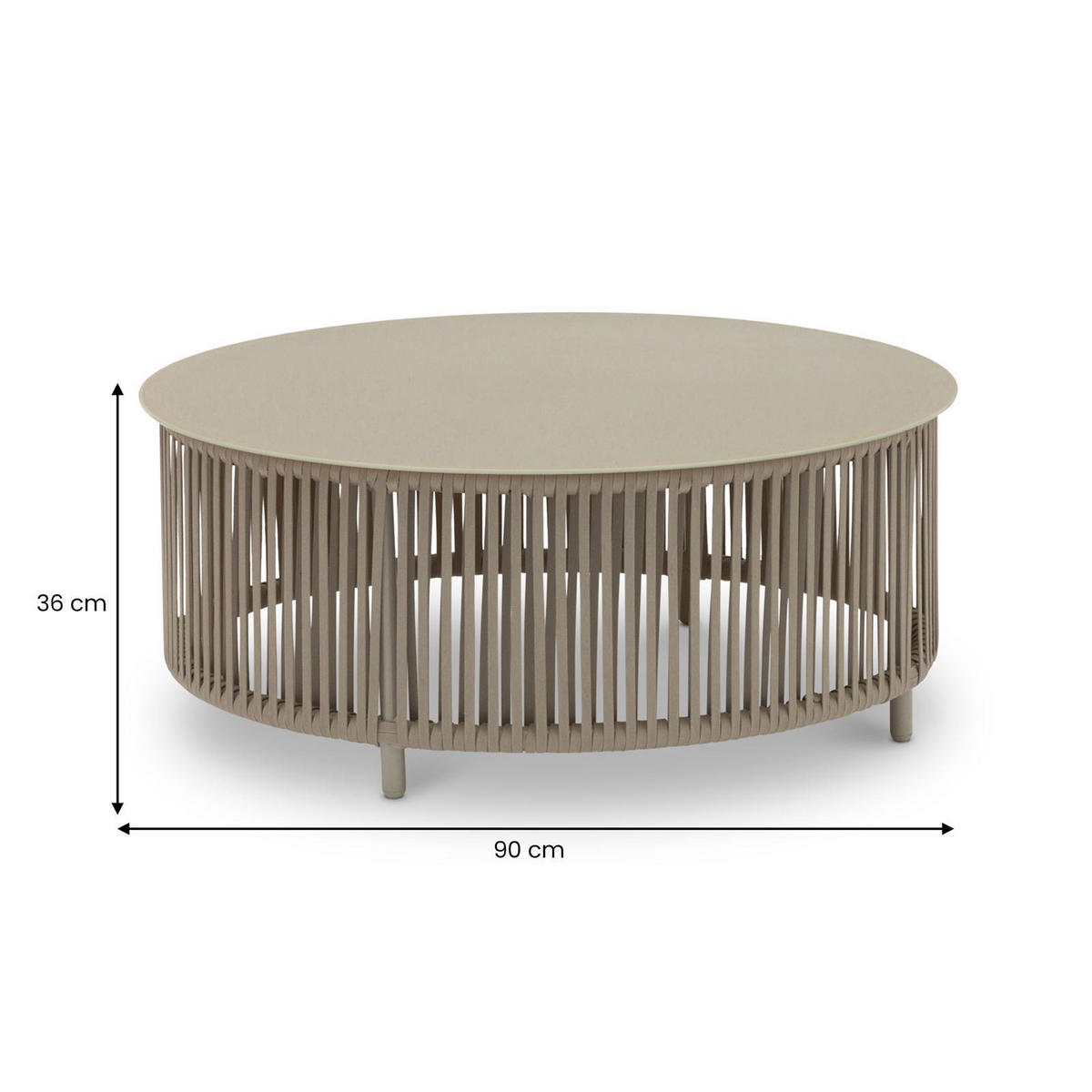 GARTENLOUNGE KULO 4er Set champagne - Champagner, Textil - IDIMEX