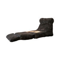 SCHLAFSESSEL 2-in-1 Black Flannelette - Schwarz, Kunststoff (83/83/83cm) - Beauniv